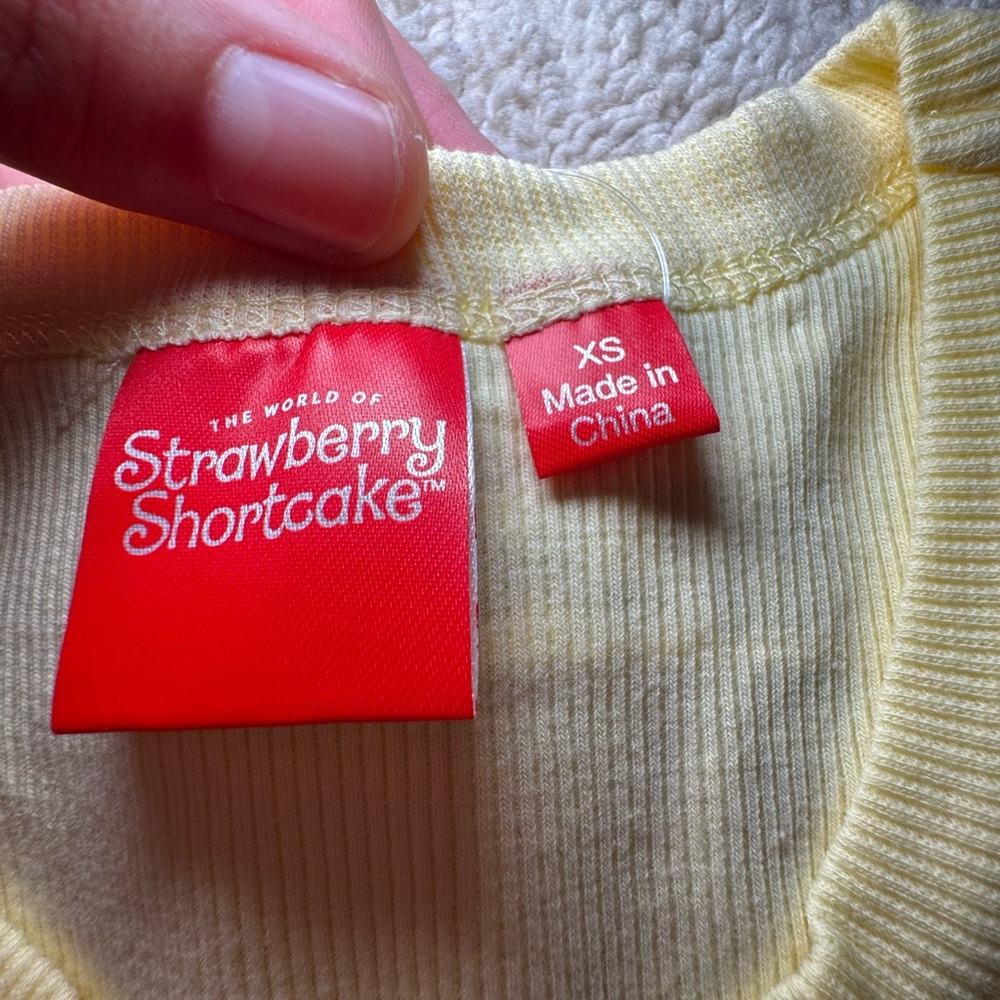 Strawberry Shortcake Berry Farm Junior's Yellow Tank Top - Picture 2 of 3